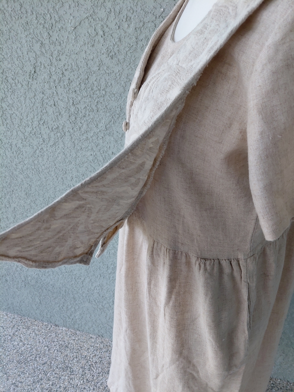 Carol Anderson California Linen Blend Dress Size 6 Textured Button Front Ves - Picture 6 of 10